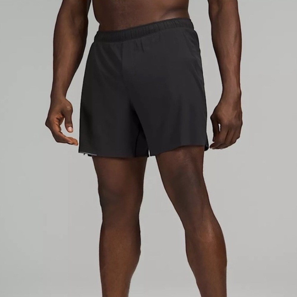 Lululemon Mens Surge Shorts 6" Lined Black Running Training Swift Fabric Medium
